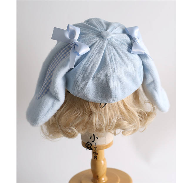 Plaid Rabbit Ears Lolita Beret