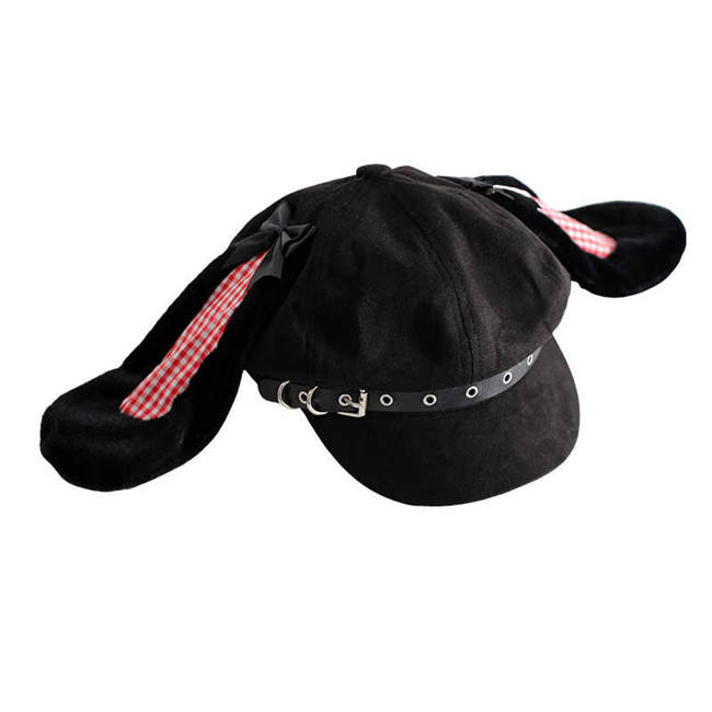 Plaid Rabbit Ears Lolita Beret