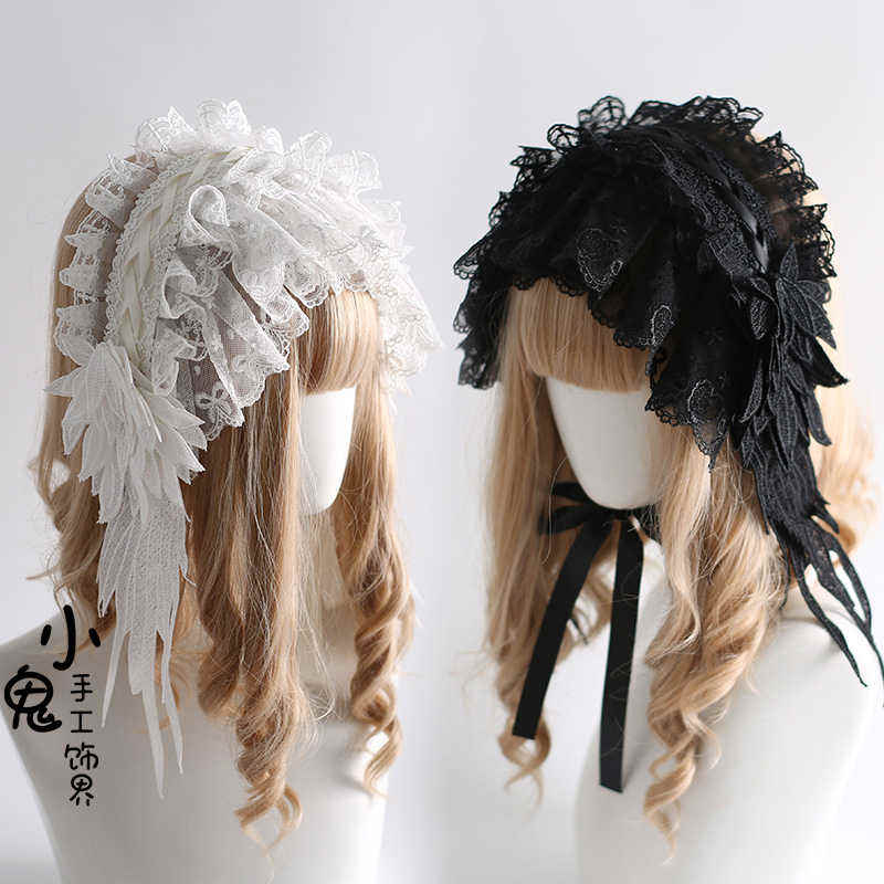 Handmade Gothic Lolita Headdress with Detachable Wings