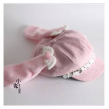 Pink Fur Rabbit Ears Lolita Beret