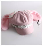 Pink Fur Rabbit Ears Lolita Beret
