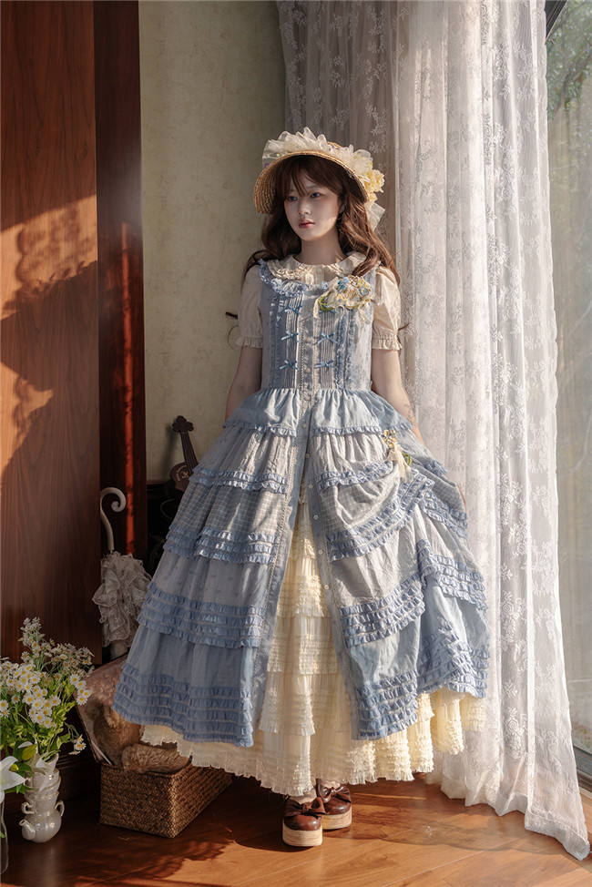 Miss Point Garden Sunflower Tiered Skirt Lolita Jumper Dress