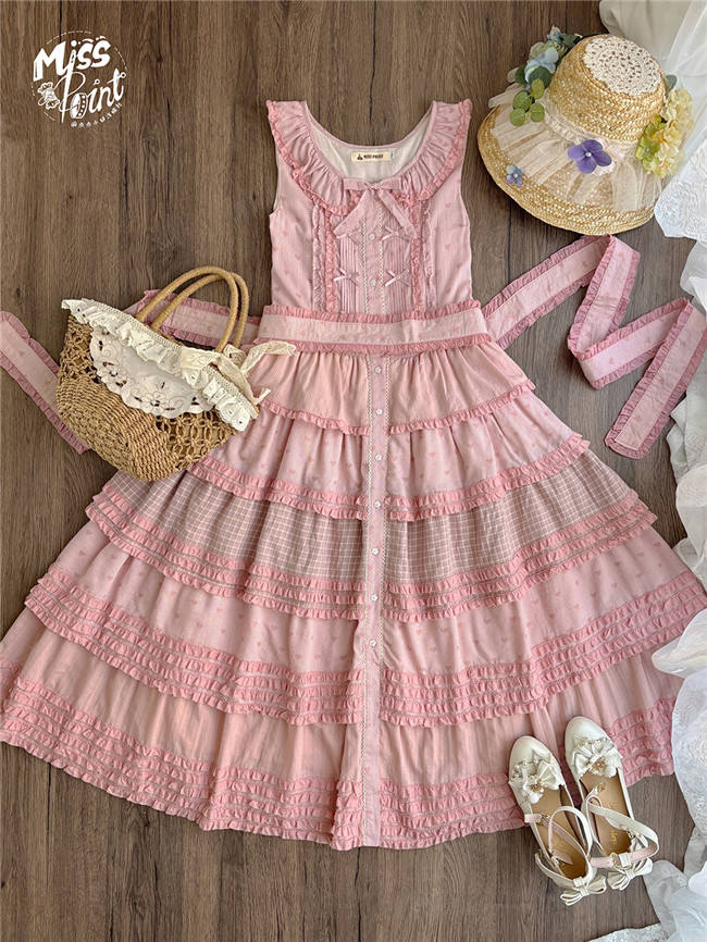 Miss Point Garden Sunflower Tiered Skirt Lolita Jumper Dress