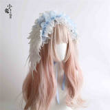 Peacock Feather Detachable Wings Lolita Headband, Top Hat and Feather Headdress