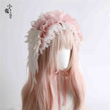 Peacock Feather Detachable Wings Lolita Headband, Top Hat and Feather Headdress