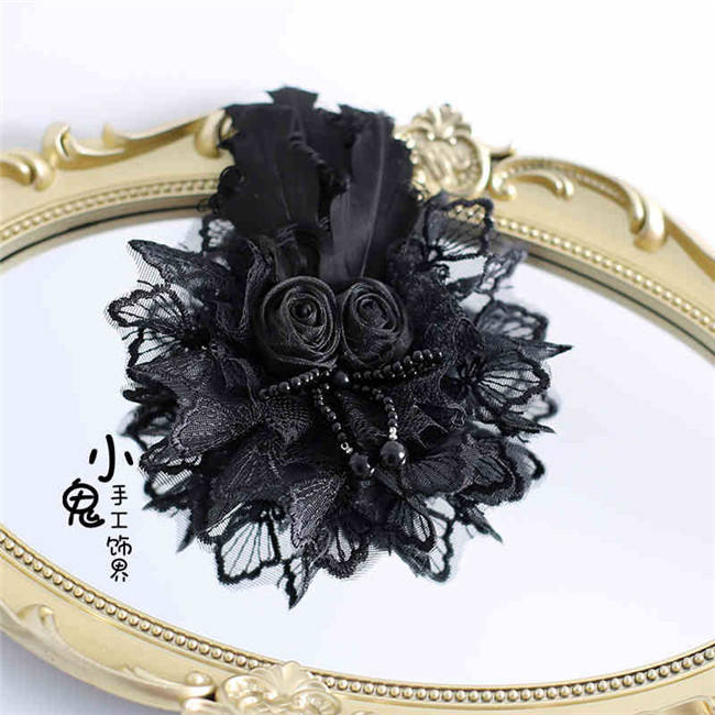 Peacock Feather Detachable Wings Lolita Headband, Top Hat and Feather Headdress