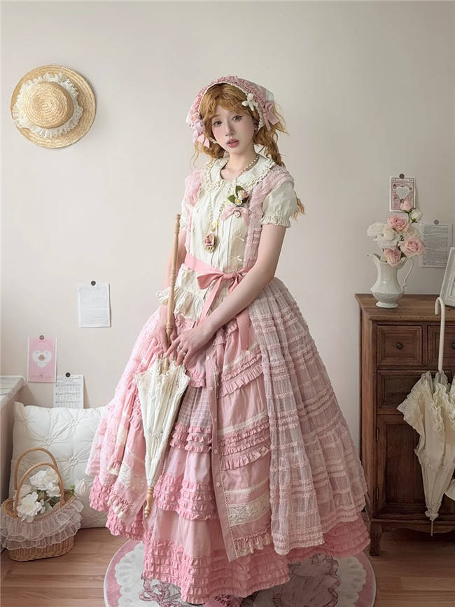 Miss Point Garden Sunflower Tiered Lolita Skirt