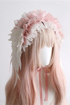 Peacock Feather Detachable Wings Lolita Headband, Top Hat and Feather Headdress