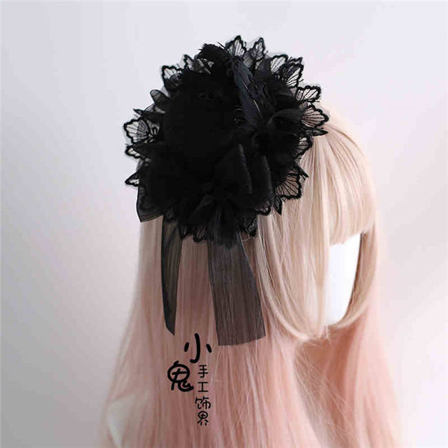 Peacock Feather Detachable Wings Lolita Headband, Top Hat and Feather Headdress