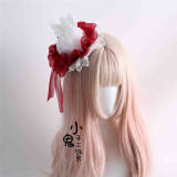 Peacock Feather Detachable Wings Lolita Headband, Top Hat and Feather Headdress