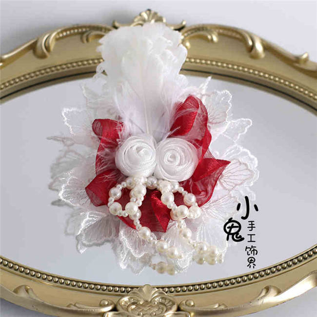 Peacock Feather Detachable Wings Lolita Headband, Top Hat and Feather Headdress