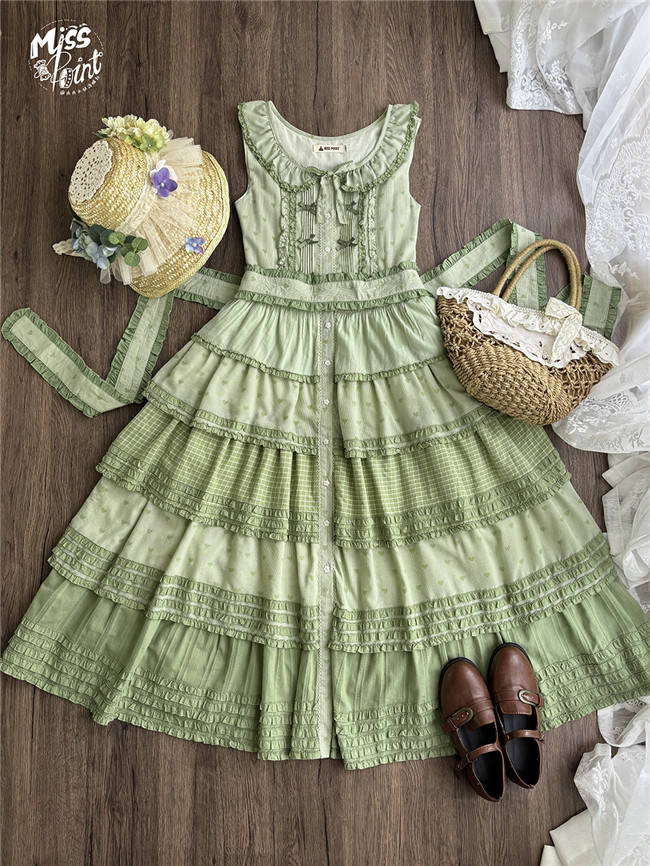 Miss Point Garden Sunflower Tiered Skirt Lolita Jumper Dress