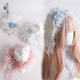Peacock Feather Detachable Wings Lolita Headband, Top Hat and Feather Headdress