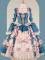 Front Open One Piece Dress -Blue Pink