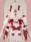 Front Open One Piece Dress -White Red