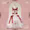 Long Jumper Dress(embroidery at chest) -White Red