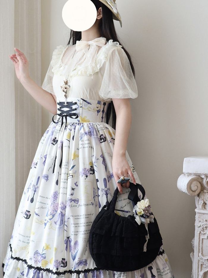Watercolor Hyacinth Series Lolita Shirt and Skirt