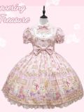 Discovering Treasure Picture Frame Cat Printed Lolita Dress