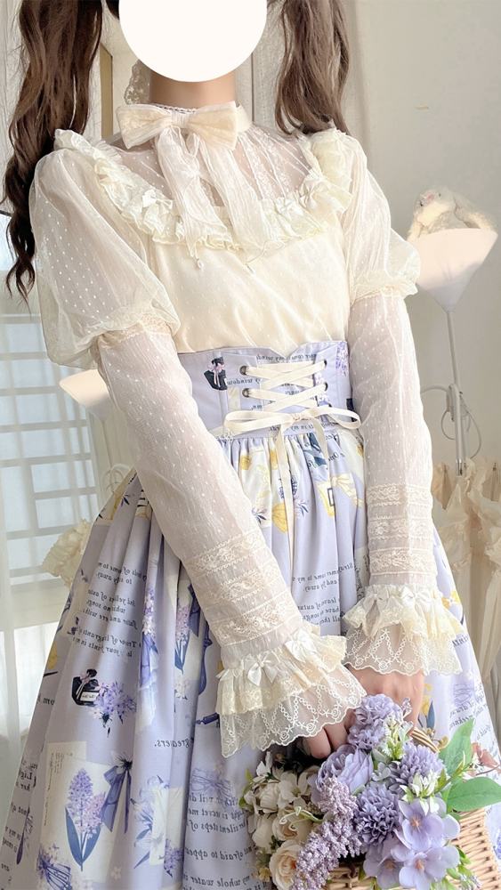 Watercolor Hyacinth Series Lolita Shirt and Skirt