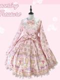 Discovering Treasure Picture Frame Cat Printed Lolita Dress