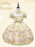 Discovering Treasure Picture Frame Cat Printed Lolita Dress
