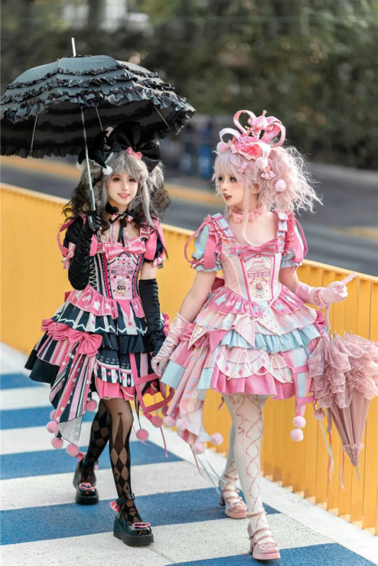 Circus Fairy Tale Super Sweet Lolita Dress, Choker and Ribbon