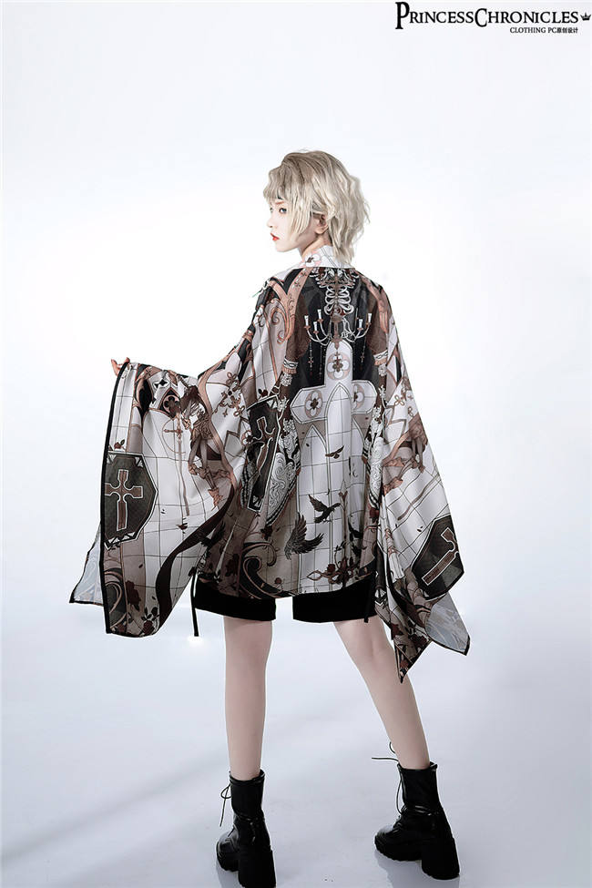 Princess Chronicles Dark Night Instruction Printed Outwear Ouji Fashion