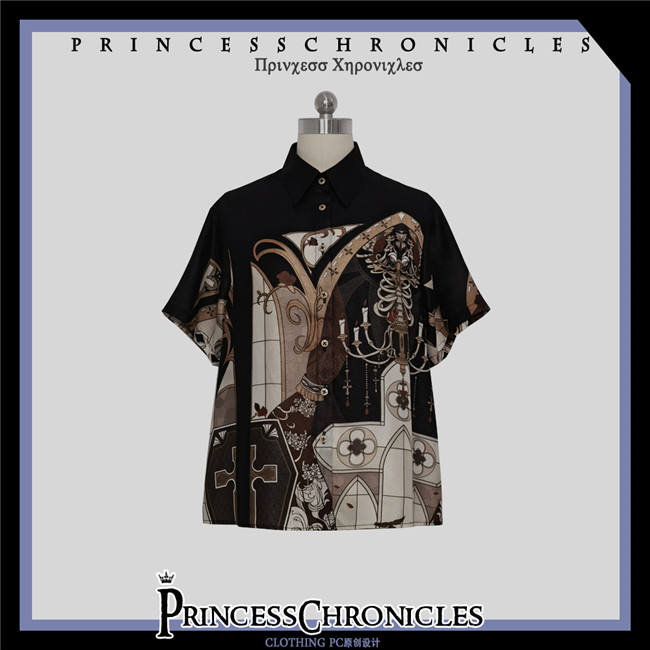 Princess Chronicles Dark Night Instruction Ouji Fashion Short Sleeves Shirt
