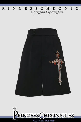 Princess Chronicles Dark Night Instruction Embroidery Ouji Lolita Short Pants