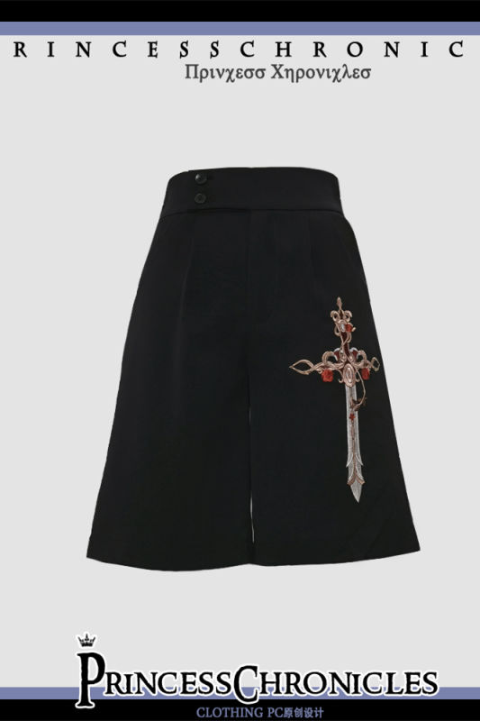 Princess Chronicles Dark Night Instruction Embroidery Ouji Fashion Short Pants