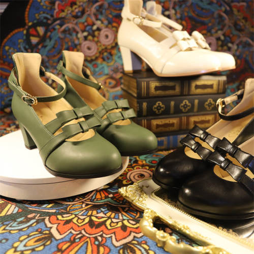 Double Bow High Heel Lolita Shoes
