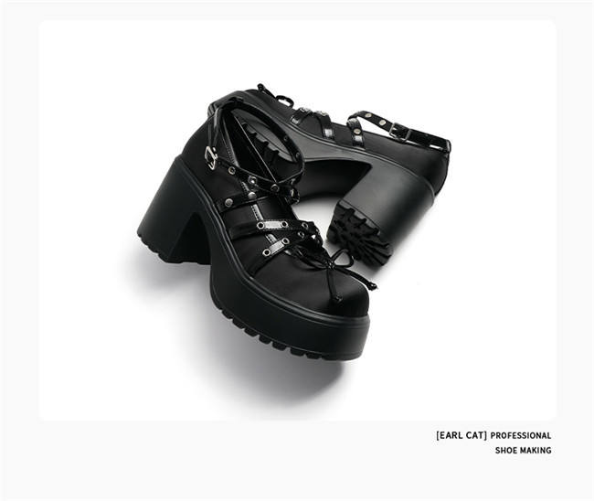 Earl Cat Multiple Belts Lolita Heels Shoes