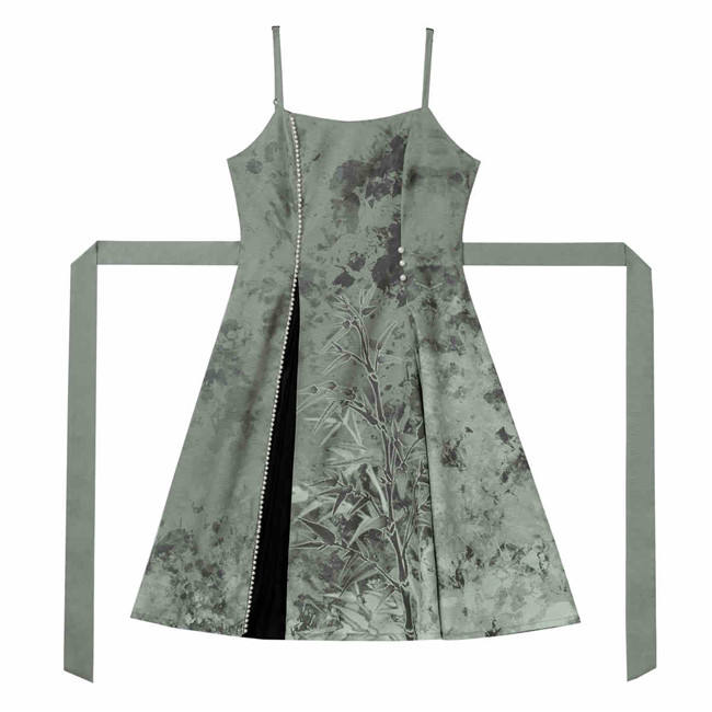 Bamboo Print Han Style Dress Set