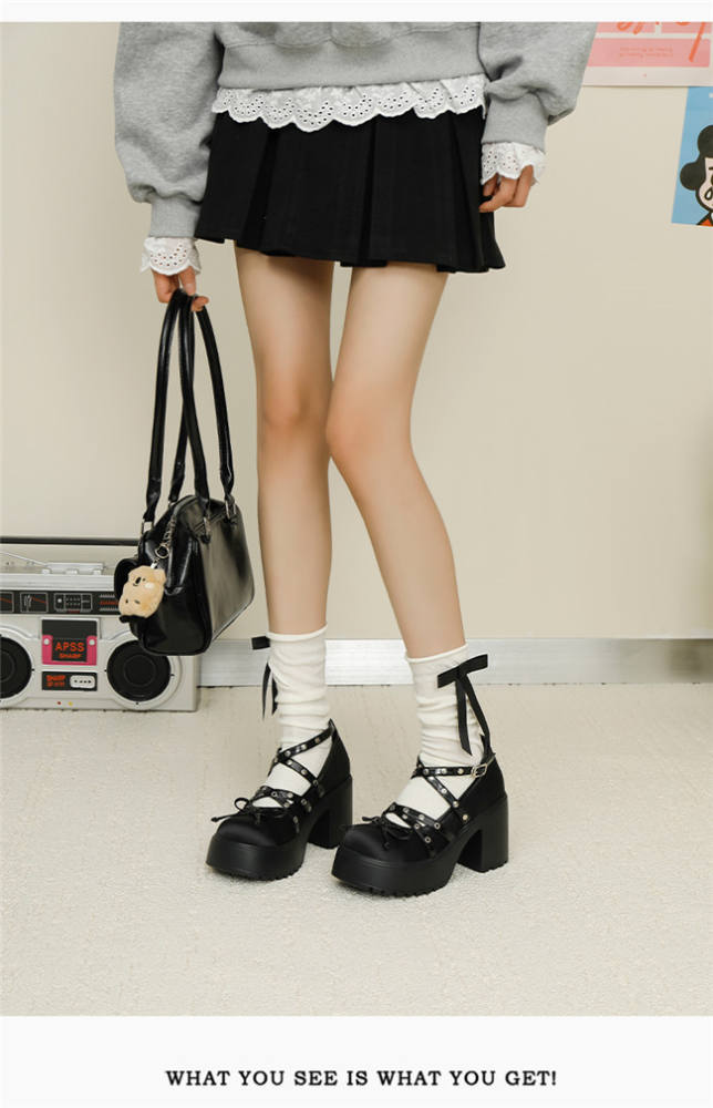Earl Cat Multiple Belts Lolita Heels Shoes