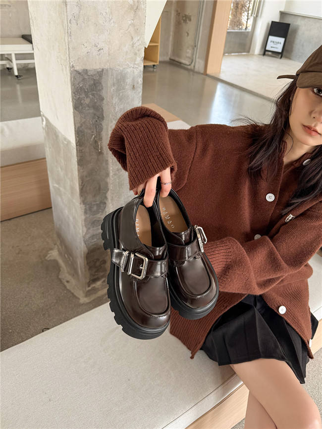 Earl Cat Leather Loafers Platform Shoes