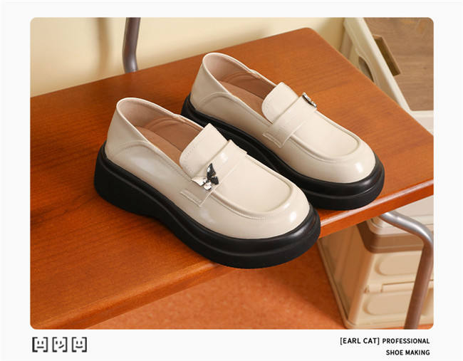Earl Cat Leather Loafers Platform Shoes