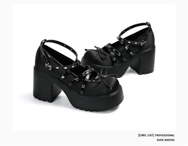 Earl Cat Multiple Belts Lolita Heels Shoes