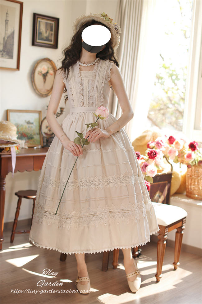 Spring Whisper Solid Color French JSK Lolita Dress