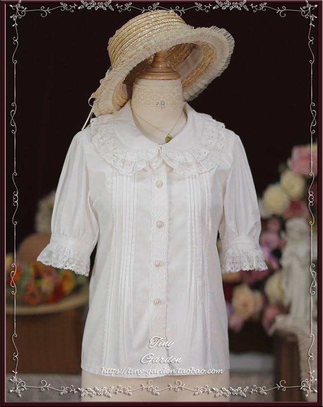 Antique Doll Double Layers Lace Collar Lolita Blouse