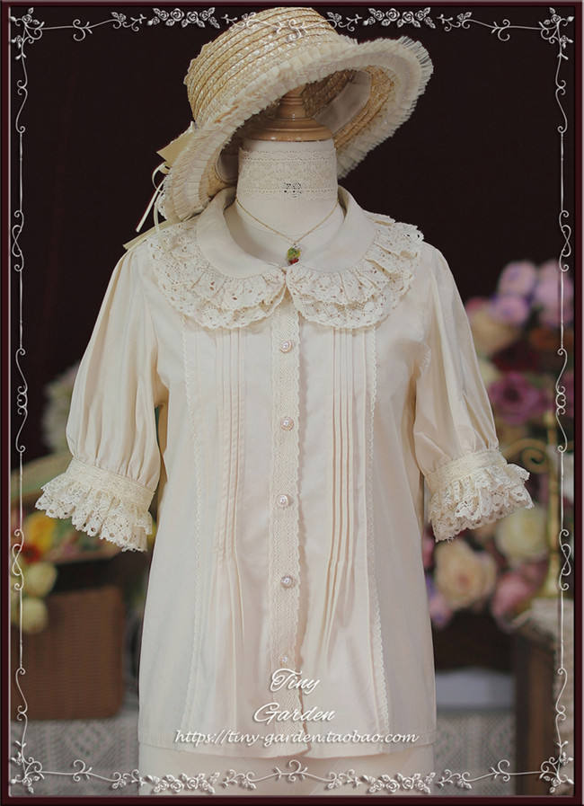 Antique Doll Double Layers Lace Collar Lolita Blouse