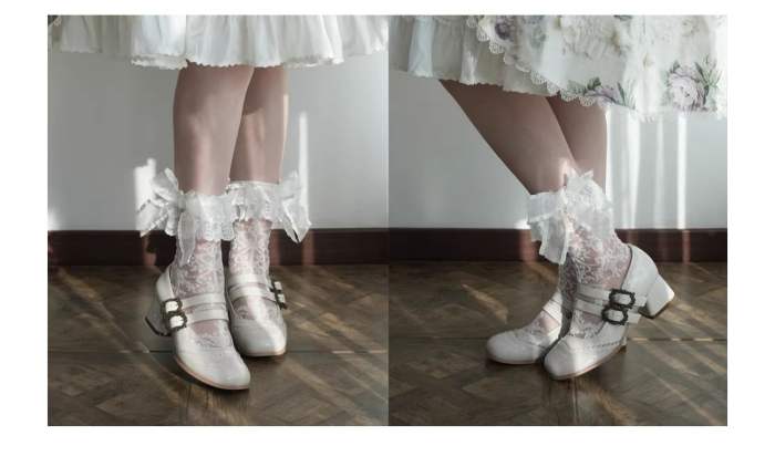 Medium thick heel Retro French Lolita Shoes