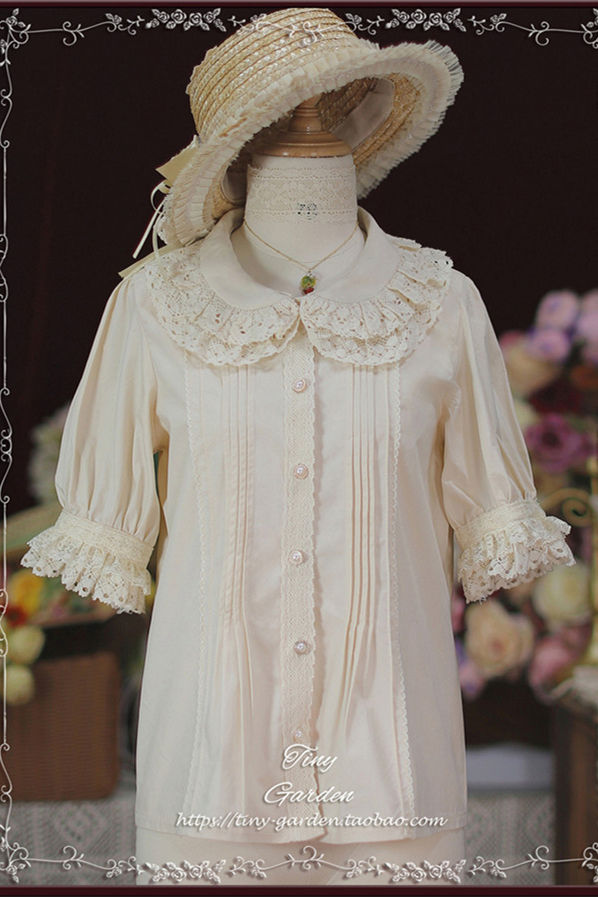 Antique Doll Double Layers Lace Collar Lolita Blouse