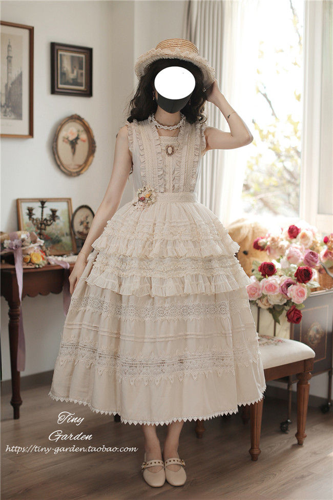 Spring Whisper Solid Color French JSK Lolita Dress