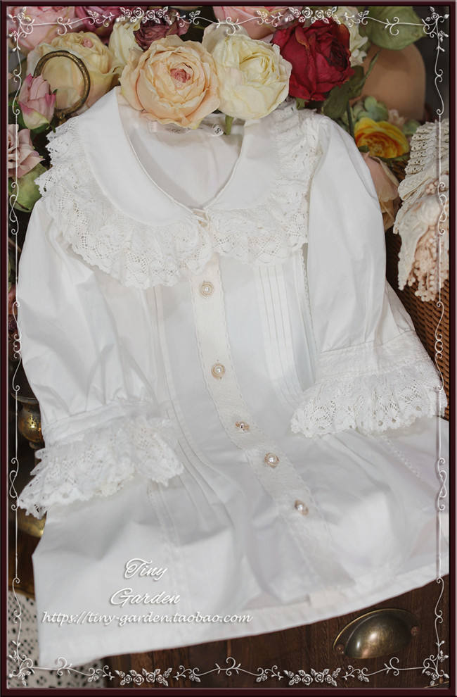 Antique Doll Double Layers Lace Collar Lolita Blouse
