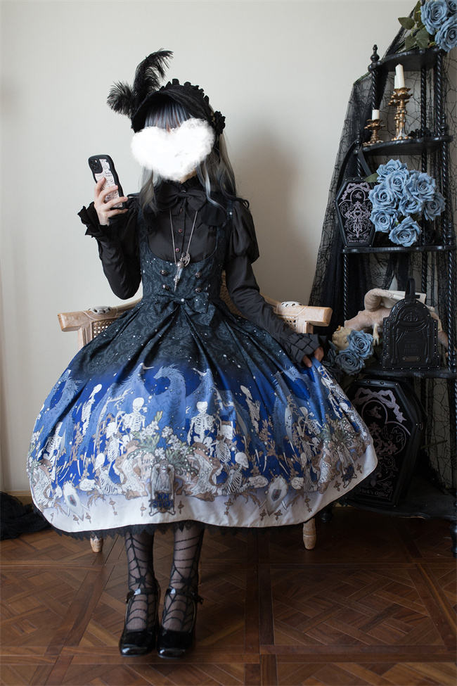 Nnstar Dragon Bone Lily Retro Gothic JSK Lolita Dress