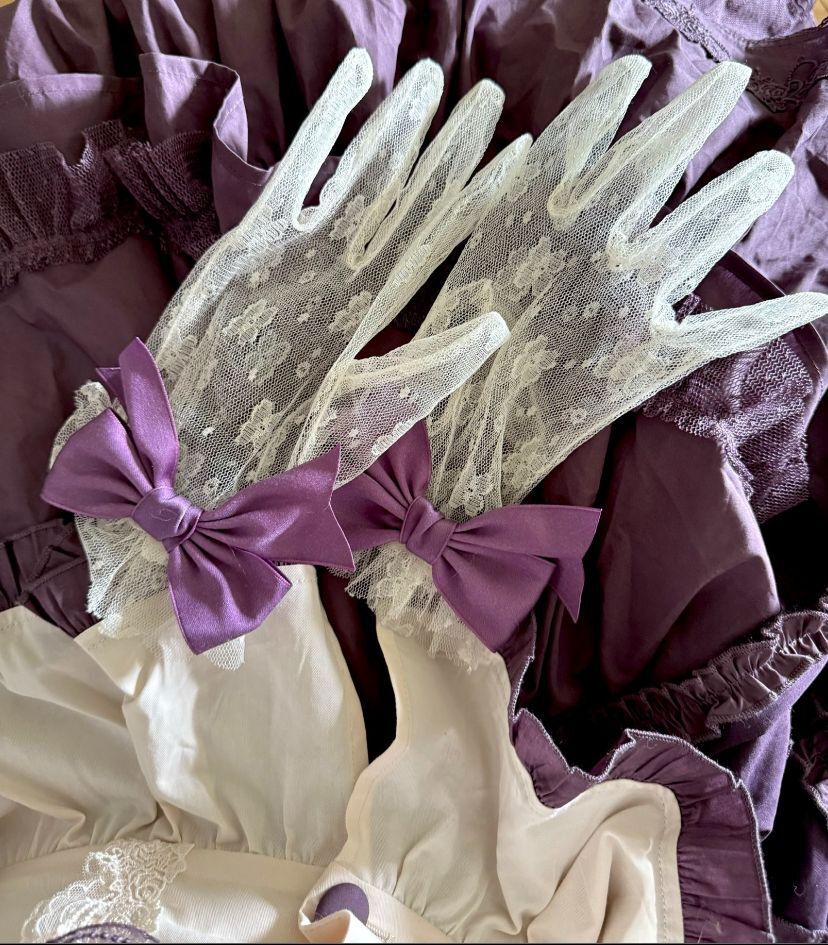 Puella Magi Madoka Magica Handmade Bonnet and Gloves -My Lolita Dress