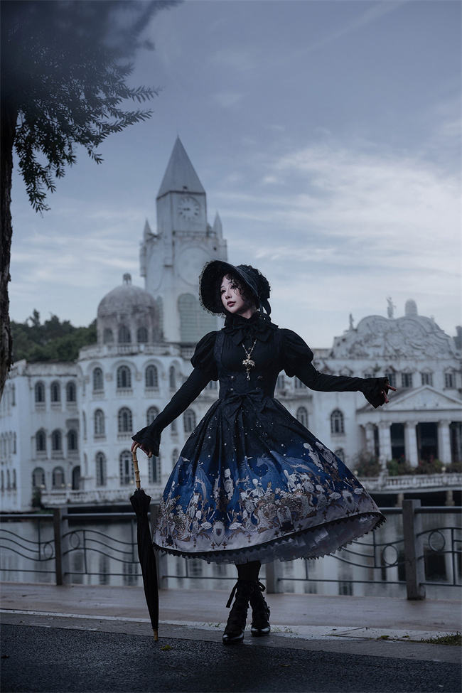 Nnstar Dragon Bone Lily Retro Gothic JSK Lolita Dress