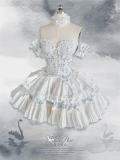 Poshepose Blue Procelain Print Corset Top and Skirt