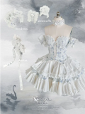 Poshepose Blue Procelain Print Corset Top and Skirt