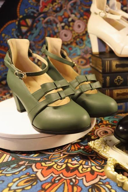 Double Bow High Heel Lolita Shoes
